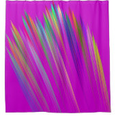 Motley abstract stripes on fuchsia color douchegordijn (Voorkant)