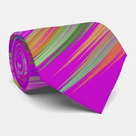 Motley abstracte strepen op de kleur van de fuchsi stropdas (Opgerold)