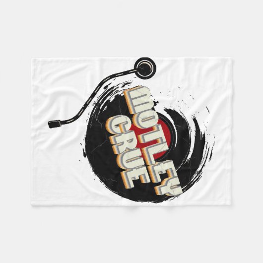 Mötley Crüe Vinyl  esthetisch Fleece Deken (Voorkant (Horizontaal))