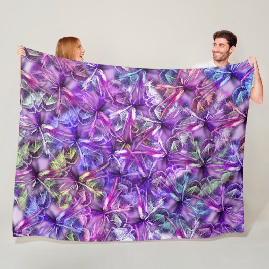 Motley paardenbloemen, abstract patroon fleece deken (In situ)