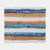 Motley Patchwork rug from denim jeans fabric, top Fleece Deken (Voorkant (Horizontaal))