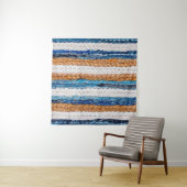 Motley Patchwork rug from denim jeans fabric, top  Wandkleed (In Situ (horizontaal))