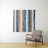 Motley Patchwork rug from denim jeans fabric, top  Wandkleed (In situ)