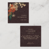 Moto Boho Floral Brown Leather Visitekaartje (Voorkant / Achterkant)