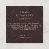 Moto Boho Floral Brown Leather Visitekaartje (Achterkant)