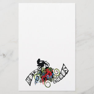 Moto Chaos Dirt Bike Rider Briefpapier