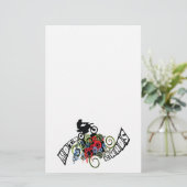 Moto Chaos Dirt Bike Rider Briefpapier (Staand voorkant)