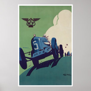 Moto Club De France Print Racecar Kunst Frans