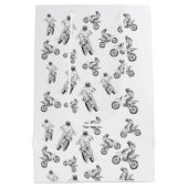 Moto cross, aangepaste achtergrondkleur. medium cadeauzakje (Achterkant)