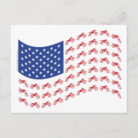 mOTO-cROSS-fLAG-wAVE Briefkaart (Voorkant)