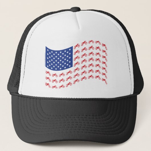 mOTO-cROSS-fLAG-wAVE Trucker Pet (Voorkant)