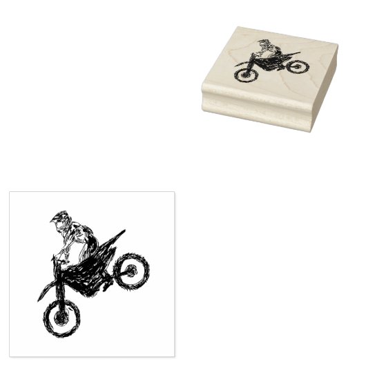 Moto Cross Rubberstempel (Gestempeld)