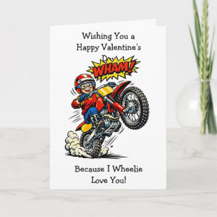 Moto Cross Wheelie Love You Valentijnsdag Kaart