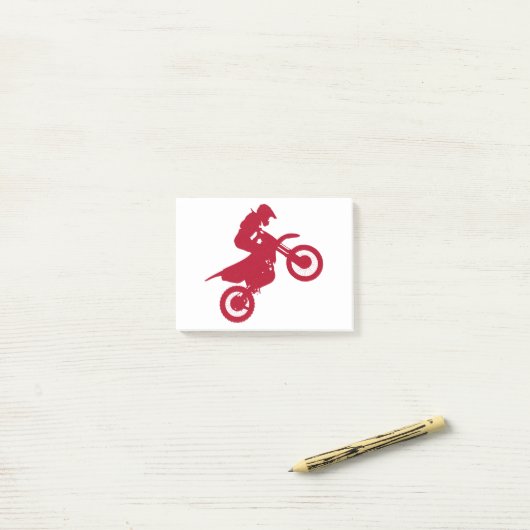 moto de motocross realizando acrobacias post-it® notes (Op bureau)