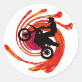 Moto Fire Tracks Ronde Sticker (Voorkant)