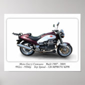Moto Guzzi Centauro - Klassieke motorfiets - A3-fo Poster (Voorkant)