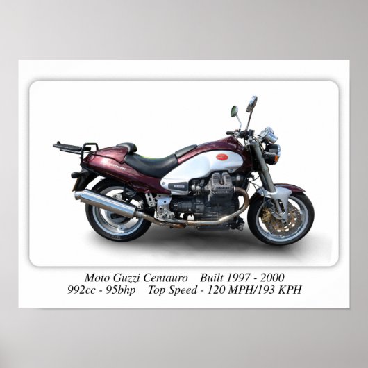 Moto Guzzi Centauro - Klassieke motorfiets - A3-fo Poster (Voorkant)