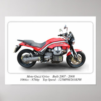 Moto Guzzi Griso Motorcycle - Afdrukformaat A3 Pos Poster