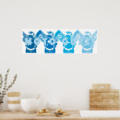 Moto Guzzi V7 Stone Engine Block Poster (Keuken)