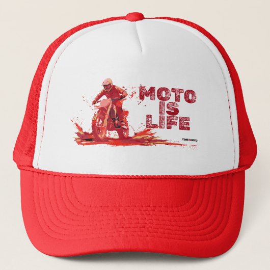 Moto Is Life Snap Trucker Hat Trucker Pet (Voorkant)