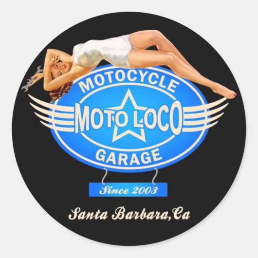 Moto Loco-Sticker Ronde Sticker (Voorkant)