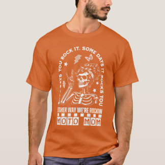 Moto Mom Skelet Rocker Punk Biker Retro Gotische O T-shirt