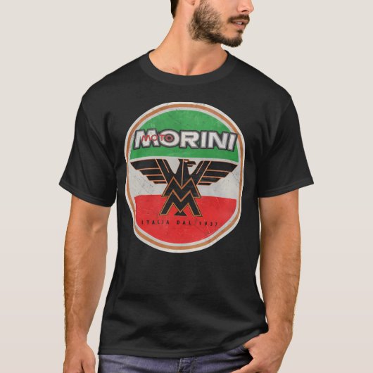Moto Morini. Retro-badge T-shirt (Voorkant)