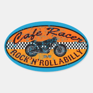 Moto racer ovale sticker