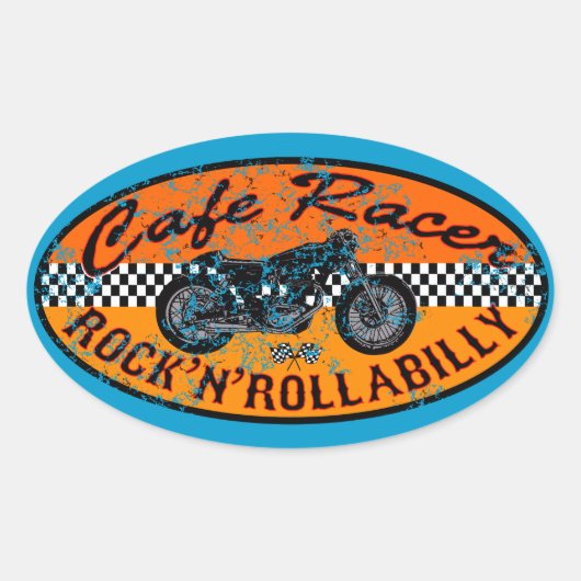 Moto racer ovale sticker (Voorkant)