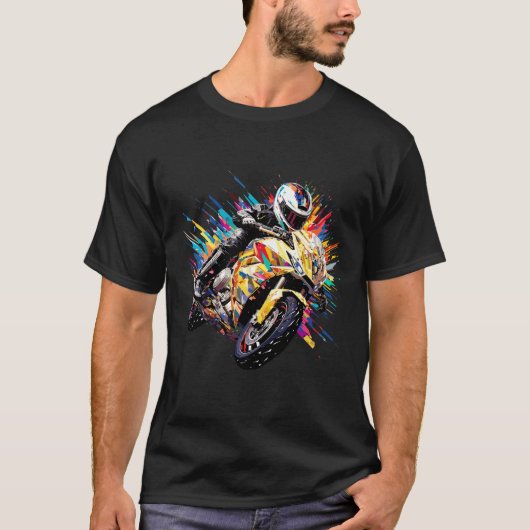 Moto Racing Fast Speed Competitie Abstract T-shirt (Voorkant)