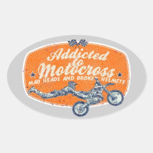 Moto racing ovale sticker