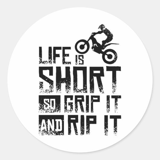 Moto Trial Bike Ronde Sticker (Voorkant)