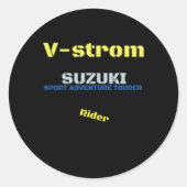 Moto V-Strom Ronde Sticker (Voorkant)