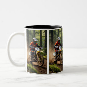 Moto-xing - Motocross Racers Tweekleurige Koffiemok