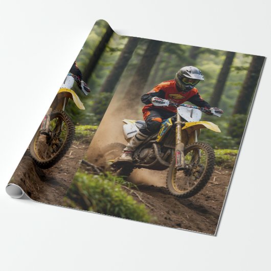 Moto-xing - Motocross-racisme Cadeaupapier (Uitgerold)