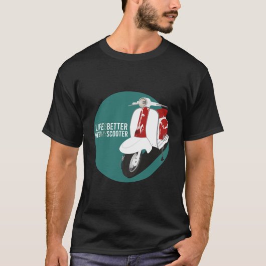 motocicleta con letr leven is beter met mijn scoot t-shirt (Voorkant)