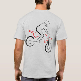 Motocross 01 Zwart en Rood Achterkant T-shirt