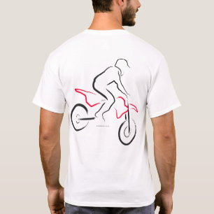 Motocross 01 Zwart en Rood Achterkant T-shirt