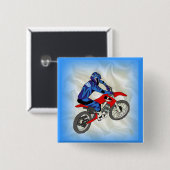 Motocross 201 vierkante button 5,1 cm (Voorkant /achterkant)