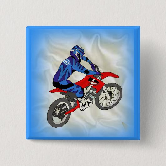 Motocross 201 vierkante button 5,1 cm (Voorkant)