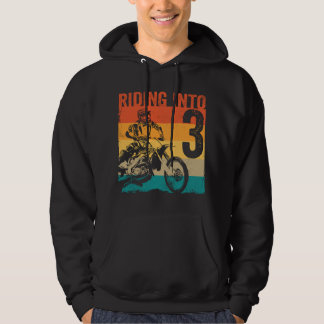 Motocross 3 Jaar Oude Dirt Bike 3e Verjaardagsfees Hoodie