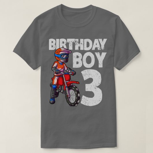 Motocross 3rd Birthday Kinder MX 3 Year Old Dirt B T-shirt (Design voorkant)