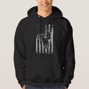 Motocross 4 juli Cool Dirt Bike American Flag Hoodie