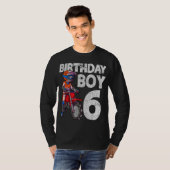 Motocross 6th Birthday Kinder MX 6 Year Old Dirt B T-shirt (Voorkant volledig)