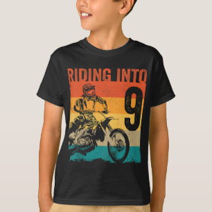 Motocross 9 jaar oude Dirt Bike 9th Birthday T-shirt
