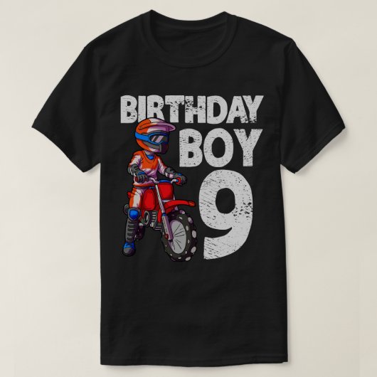 Motocross 9e Verjaardag Kinder MX 9 Jaar Oud Dirt  T-shirt (Design voorkant)