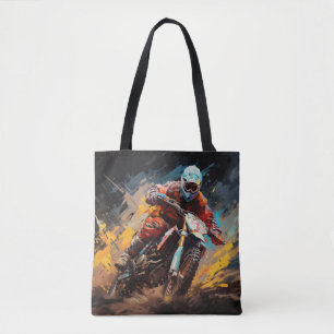 Motocross Actie Sport Schilderen Abstracte Art Dec Tote Bag