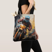 Motocross Actie Sport Schilderen Abstracte Art Dec Tote Bag (Dichtbij)