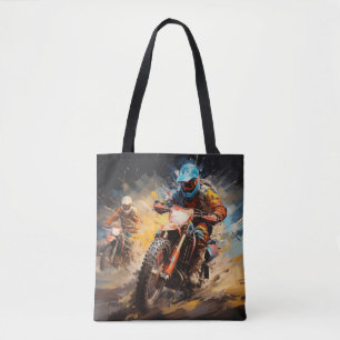 Motocross Actie Sport Schilderen Abstracte Art Dec Tote Bag