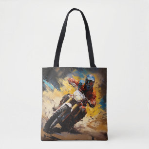 Motocross Actie Sport Schilderen Abstracte Art Dec Tote Bag